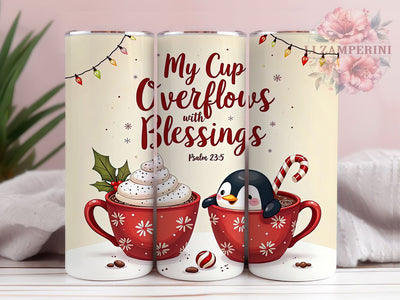 Psalm 235 Tumbler, My Cup Overflows, Christian Drinkware, Inspirational Gifts, Faith-Based Sublimation, Bible Verse Mug, Spiritual Blessings Gift Sublimation Li Zamperini 