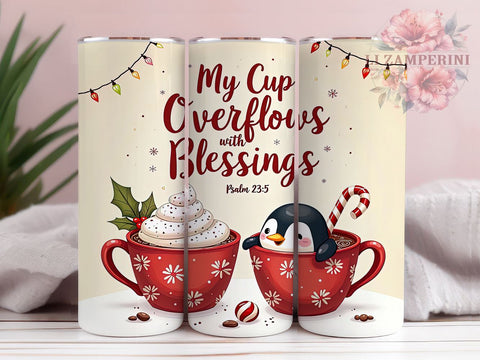 Psalm 235 Tumbler, My Cup Overflows, Christian Drinkware, Inspirational Gifts, Faith-Based Sublimation, Bible Verse Mug, Spiritual Blessings Gift Sublimation Li Zamperini 