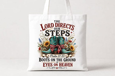 Psalm 37 23 Christian Cowboy Boots Sublimation PNG SVG BillahCrafts 