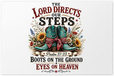 Psalm 37 23 Christian Cowboy Boots Sublimation PNG SVG BillahCrafts 