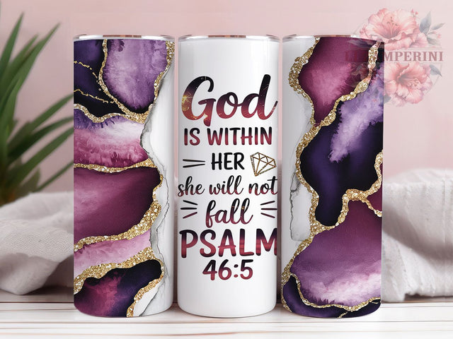 Psalm 465 Christian Faith Tumbler, Bible Verse Tumbler PNG, Psalm 465 Wrap, Faith Tumbler Design, Religious Sublimation Design, God Is Within Her Tumbler, 20Oz Inspirational Tumbler Sublimation Li Zamperini 