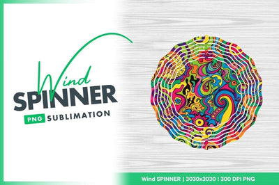 Psychedelic abstract art colorful wind spinner round Sublimation Regulrcrative 