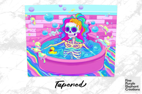 Psychedelic Bath Skeleton Sublimation Tumbler Wrap Sublimation Fine Purple Elephant Creations 