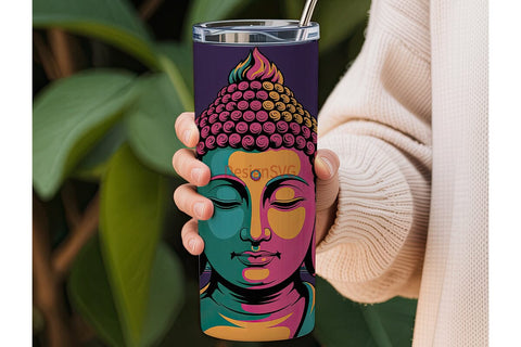 Psychedelic Buddha 20oz Tumbler Wrap Sublimation DesignSVG 