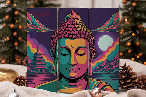 Psychedelic Buddha 20oz Tumbler Wrap Sublimation DesignSVG 