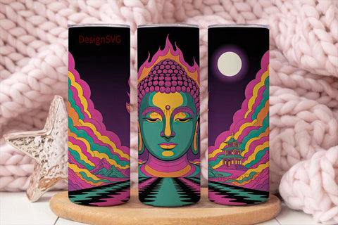 Psychedelic Buddha 20oz Tumbler Wrap Sublimation DesignSVG 