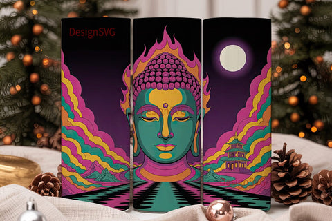 Psychedelic Buddha 20oz Tumbler Wrap Sublimation DesignSVG 