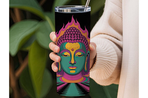 Psychedelic Buddha 20oz Tumbler Wrap Sublimation DesignSVG 