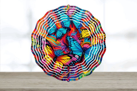 Psychedelic Butterflies Wind Spinner Sublimation Regulrcrative 
