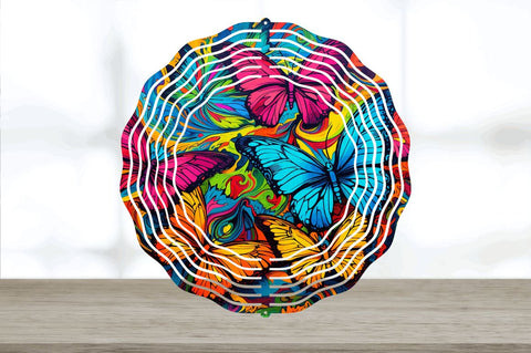 Psychedelic Butterflies Wind Spinner Sublimation Regulrcrative 