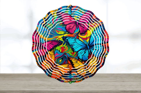 Psychedelic Butterflies Wind Spinner Sublimation Regulrcrative 