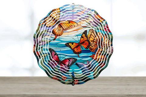 Psychedelic Butterflies Wind Spinner Sublimation Spinner Sublimation Regulrcrative 