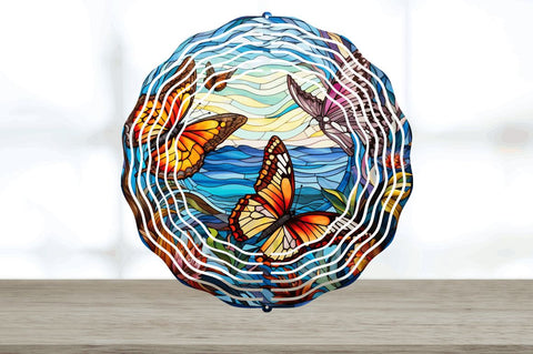 Psychedelic Butterflies Wind Spinner Sublimation Spinner Sublimation Regulrcrative 