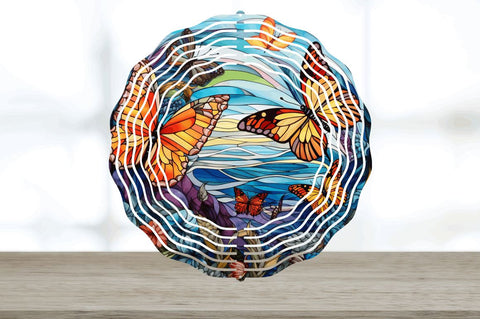 Psychedelic Butterflies Wind Spinner Sublimation Spinner Sublimation Regulrcrative 