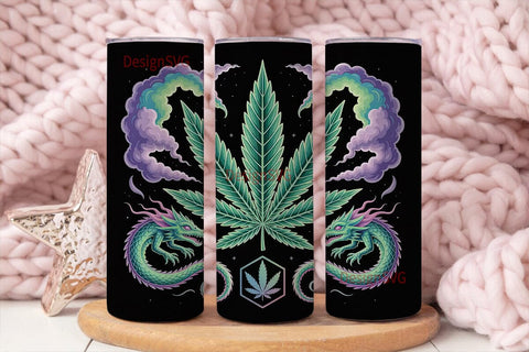 Psychedelic Cannabis Leaf 20oz Tumbler Sublimation DesignSVG 