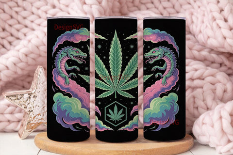 Psychedelic Cannabis Leaf 20oz Tumbler Sublimation DesignSVG 