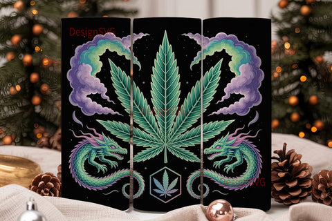 Psychedelic Cannabis Leaf 20oz Tumbler Sublimation DesignSVG 