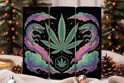 Psychedelic Cannabis Leaf 20oz Tumbler Sublimation DesignSVG 