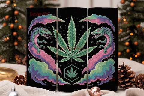 Psychedelic Cannabis Leaf 20oz Tumbler Sublimation DesignSVG 