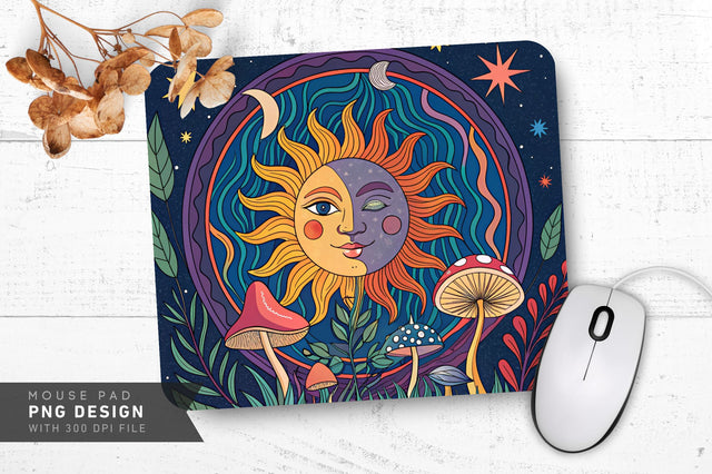 Psychedelic Cosmic Mushroom Mousepad Sublimation Regulrcrative 