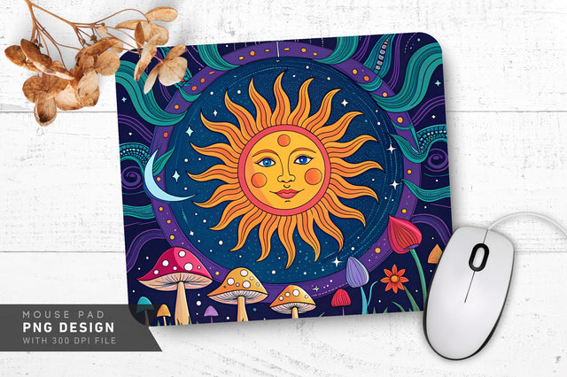 Psychedelic Cosmic Mushroom Mousepad Sublimation Regulrcrative 