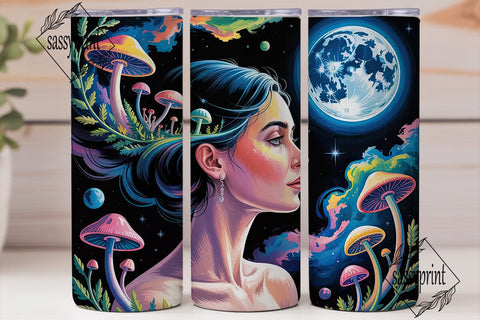 Psychedelic Cosmic Portrait Tumbler Wrap Sublimation sassyprint 