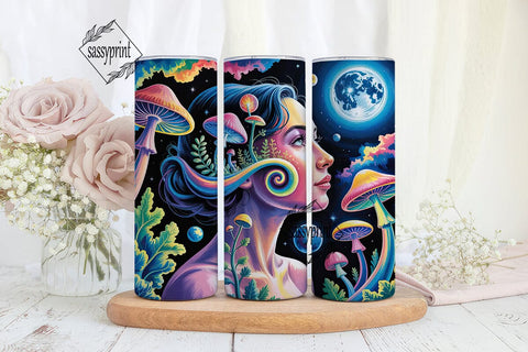 Psychedelic Cosmic Portrait Tumbler Wrap Sublimation sassyprint 