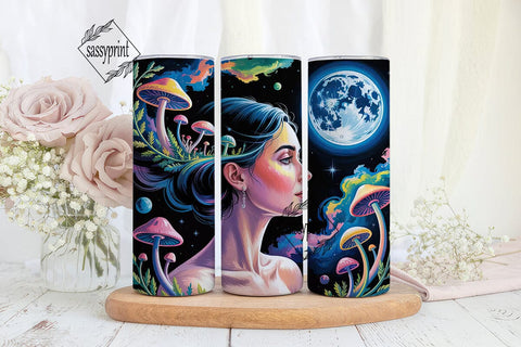 Psychedelic Cosmic Portrait Tumbler Wrap Sublimation sassyprint 