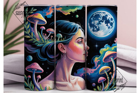 Psychedelic Cosmic Portrait Tumbler Wrap Sublimation sassyprint 