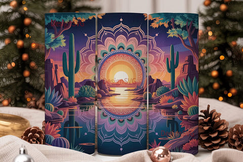 Psychedelic Desert Sunset 20oz Tumbler Sublimation DesignSVG 