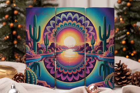 Psychedelic Desert Sunset 20oz Tumbler Sublimation DesignSVG 