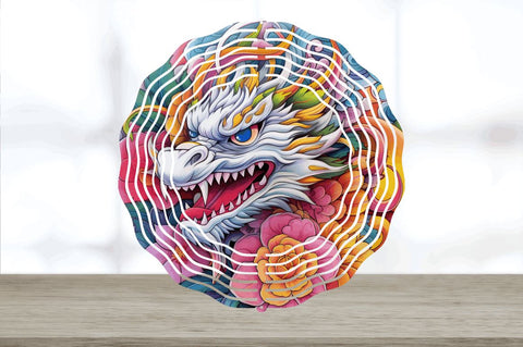 Psychedelic Dragon Flowers Wind Spinner Sublimation Regulrcrative 