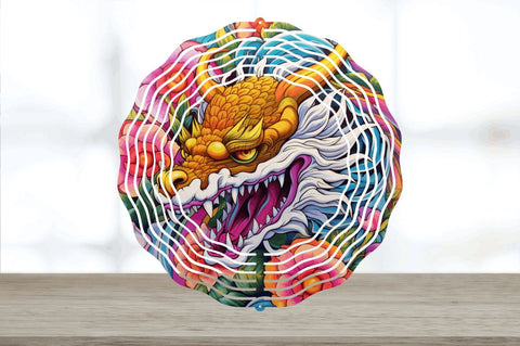 Psychedelic Dragon Flowers Wind Spinner Sublimation Regulrcrative 