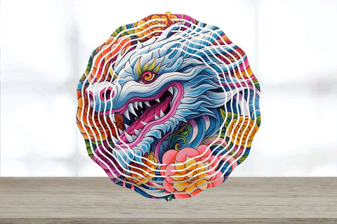 Psychedelic Dragon Flowers Wind Spinner Sublimation Regulrcrative 