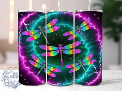 Psychedelic Dragonfly Nebula 20oz Tumbler Wrap, Psychedelic Art, Dragonfly Motif, Nebula Theme, Cosmic Design, Trippy Style, Skinny Tumbler, Sublimation PNG Sublimation ToriDesigns 