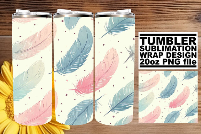 Psychedelic Feather Fantasy Tumbler Art 20oz Sublimation afrosvg 