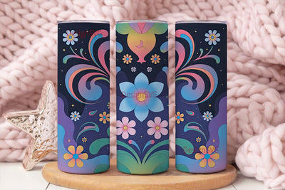 Psychedelic Floral 20oz Tumbler Wrap Sublimation DesignSVG 