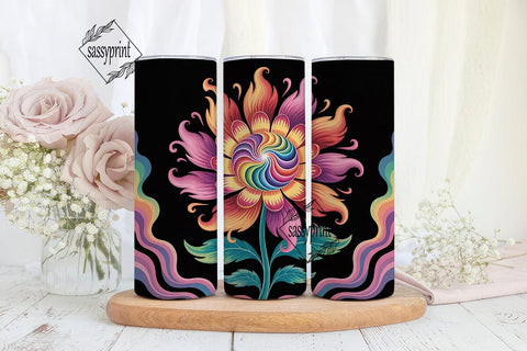 Psychedelic Floral 20oz Tumbler Wrap Sublimation sassyprint 