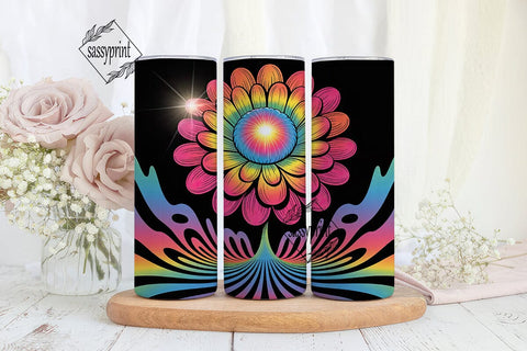 Psychedelic Floral 20oz Tumbler Wrap Sublimation sassyprint 