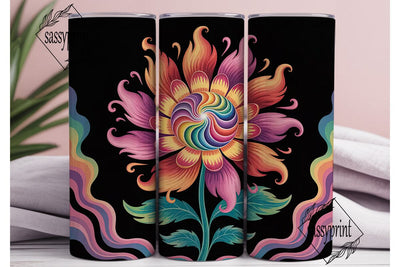 Psychedelic Floral 20oz Tumbler Wrap Sublimation sassyprint 