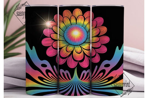 Psychedelic Floral 20oz Tumbler Wrap Sublimation sassyprint 