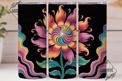 Psychedelic Floral 20oz Tumbler Wrap Sublimation sassyprint 