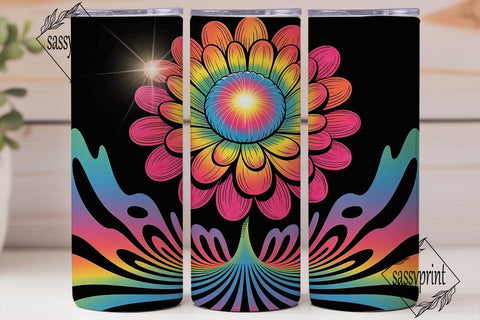 Psychedelic Floral 20oz Tumbler Wrap Sublimation sassyprint 