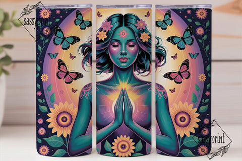 Psychedelic Goddess 20oz Tumbler Wrap Sublimation sassyprint 