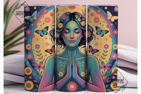 Psychedelic Goddess 20oz Tumbler Wrap Sublimation sassyprint 