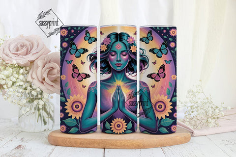Psychedelic Goddess 20oz Tumbler Wrap Sublimation sassyprint 