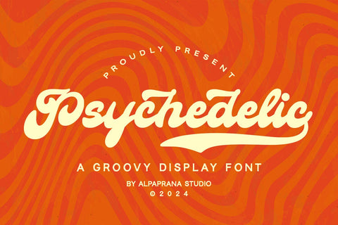 Psychedelic - Groovy Font Font Alpaprana Studio 