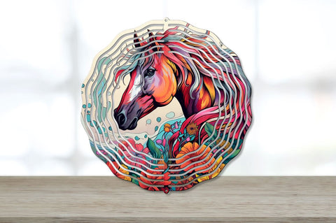 Psychedelic Horse Flowers Wind Spinner Bundle Sublimation Regulrcrative 