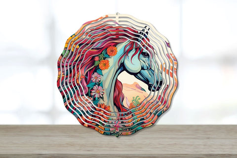 Psychedelic Horse Flowers Wind Spinner Bundle Sublimation Regulrcrative 