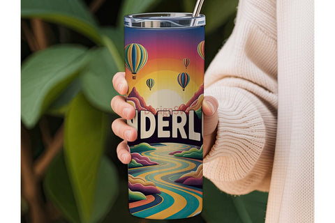 Psychedelic Hot Air Balloon Tumbler Wrap Sublimation DesignSVG 
